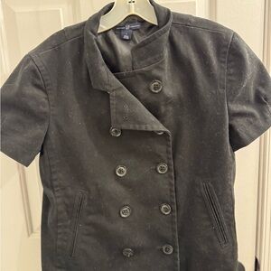 GAP Black Double-Breasted short- sleeve denim Blazer